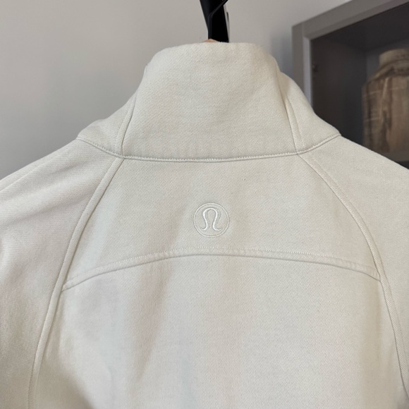 Lululemon Scuba Oversized Half Zip Funnel Neck Bone Neutral Sweatshirt XS S 1/2 - Picture 6 of 8